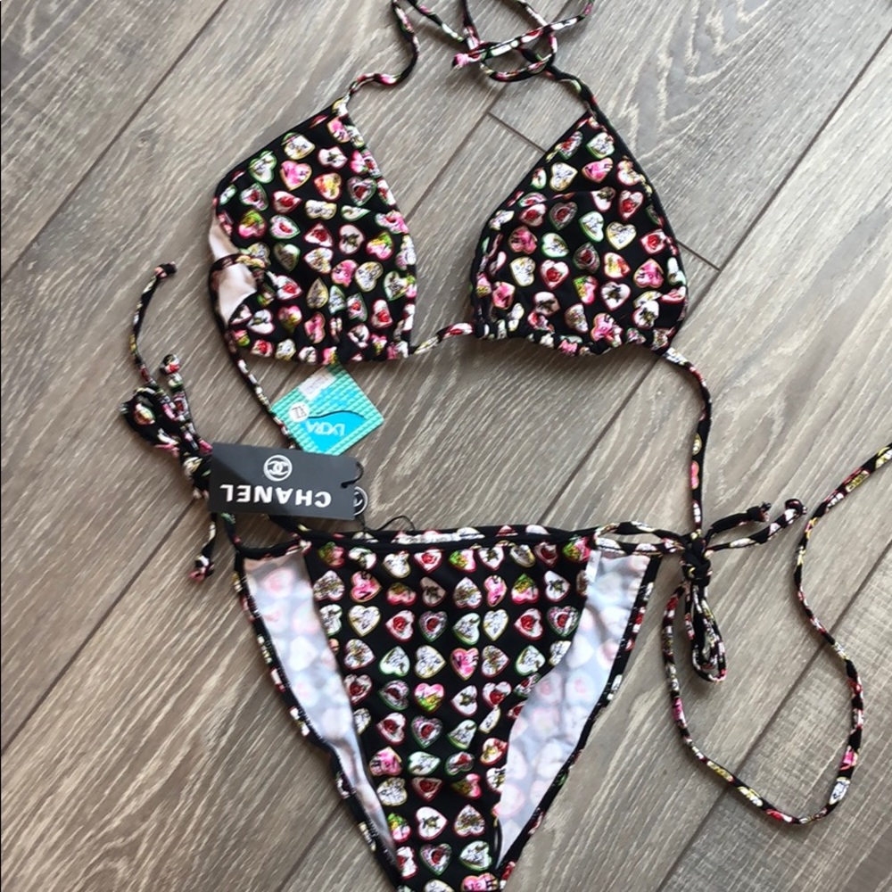 NWT Chanel print bikini XL
